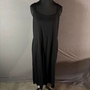 Eileen Fisher Black Tencel‎ Lyocell Spandex Wide Leg Jumpsuit M